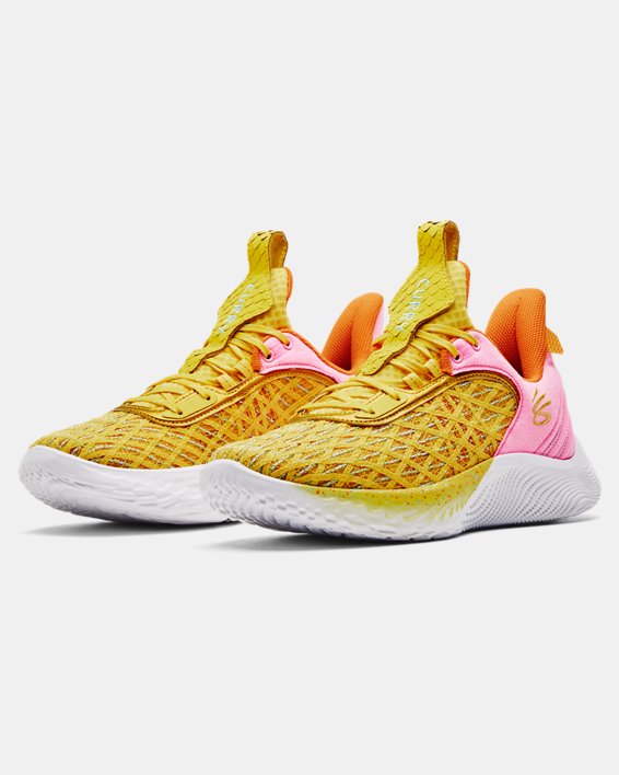 Grade School Curry Flow 9 Basketball Shoes, Yellow, pdpMainDesktop image number 3